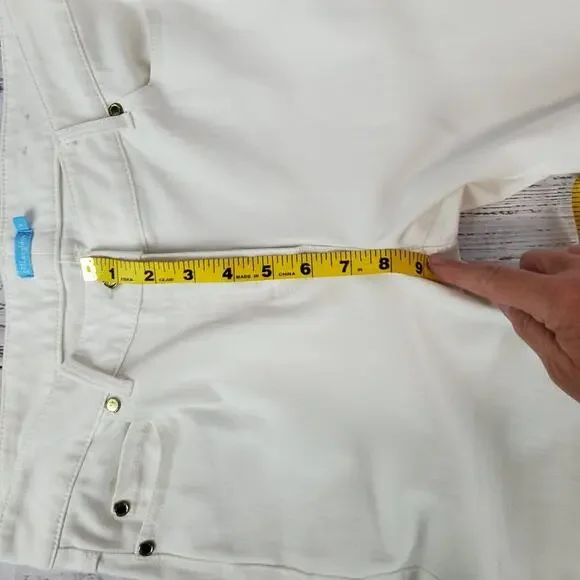J. McLaughlin White Jeans 8 Lexi 4-Way Stretch Denim Slim Leg Coastal Summer - Picture 12 of 12